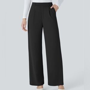 Halara Flex High Waisted Plicated Side Pocket Straight Leg Pants Medium Tall